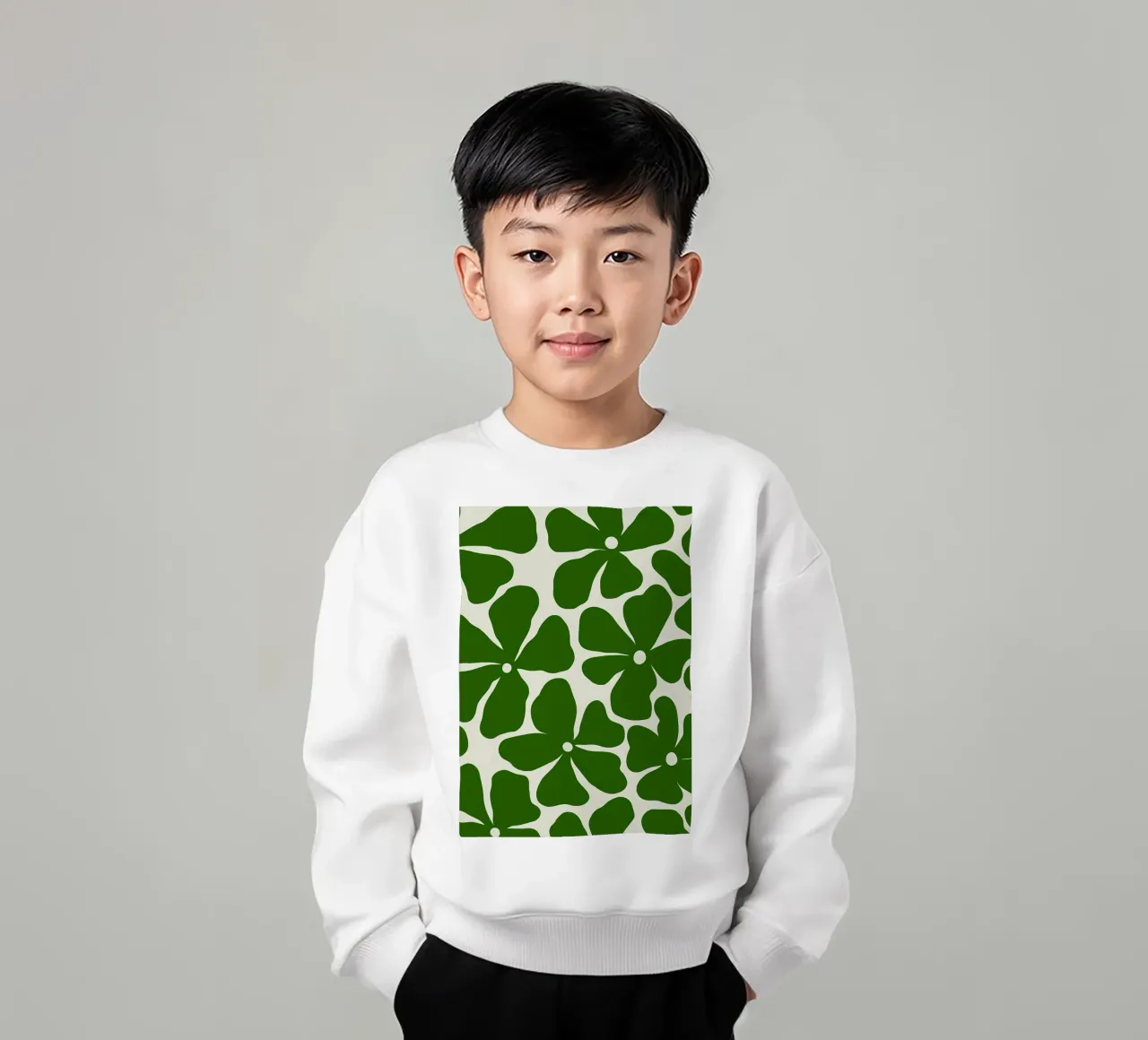 Minimalist Retro Flower 09 kids sweatshirt by diedrich