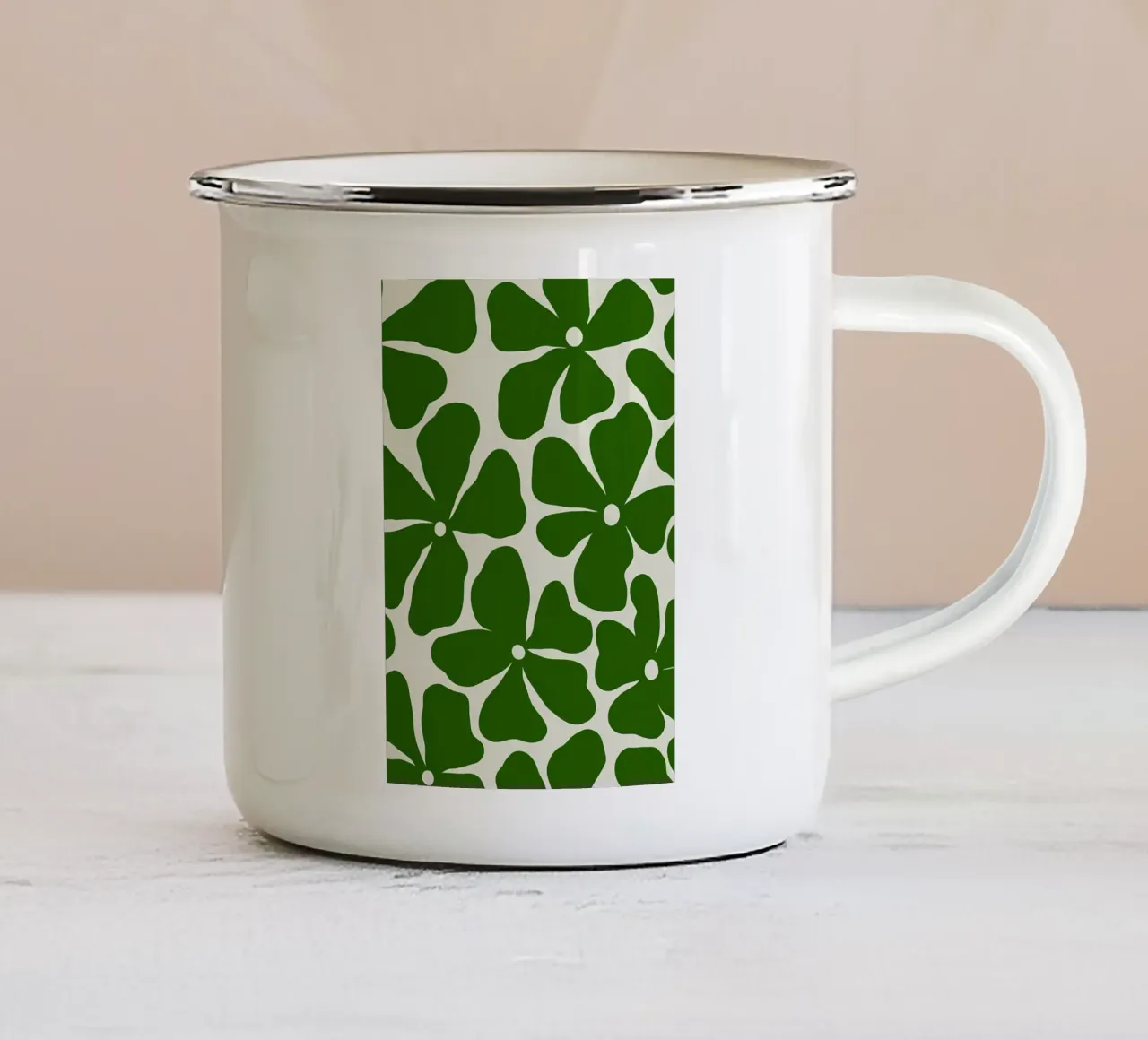 Fiore retrò minimalista 09 tazza in smalto da diedrich