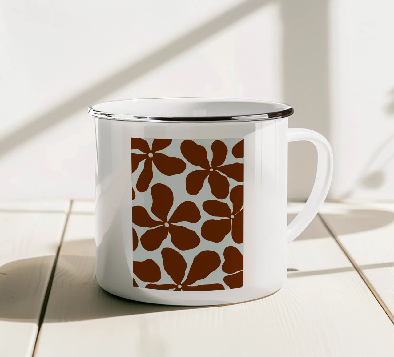 Fiore retrò minimalista 08 tazza in smalto da diedrich