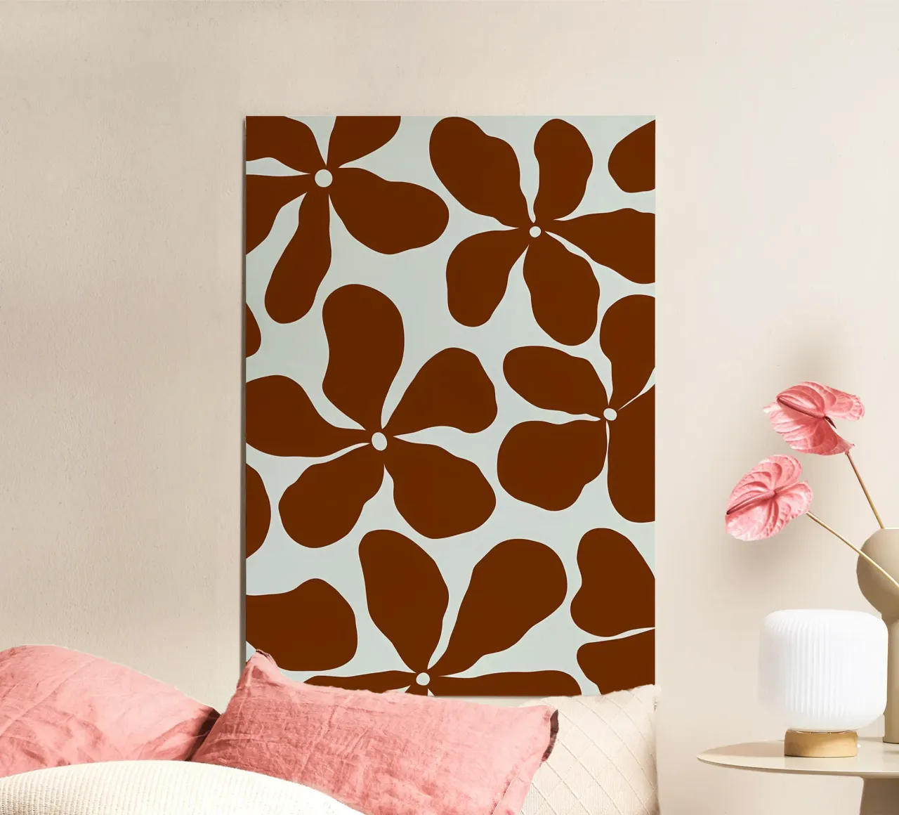 Fiore retrò minimalista 08 poster con telaio in plastica da diedrich