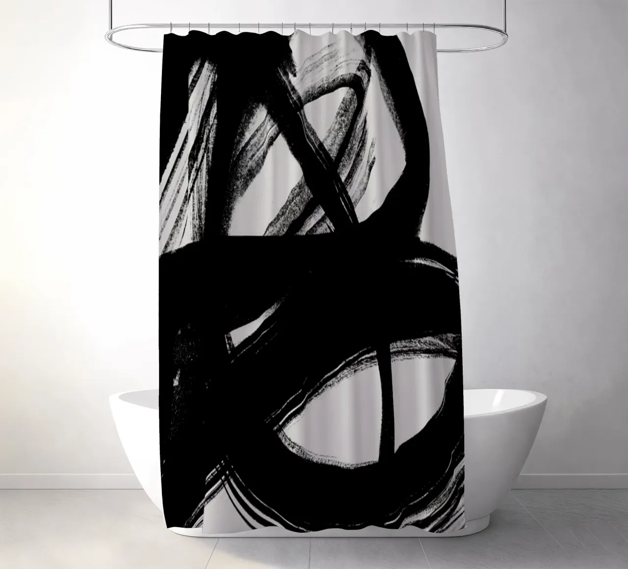 Abstract Brush Strokes 5 shower curtain by Mareike Böhmer