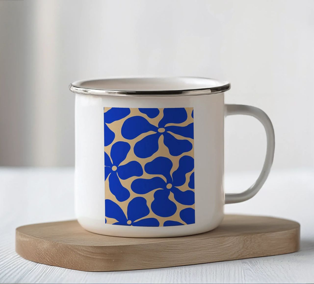 Fiore retrò minimalista 05 tazza in smalto da diedrich