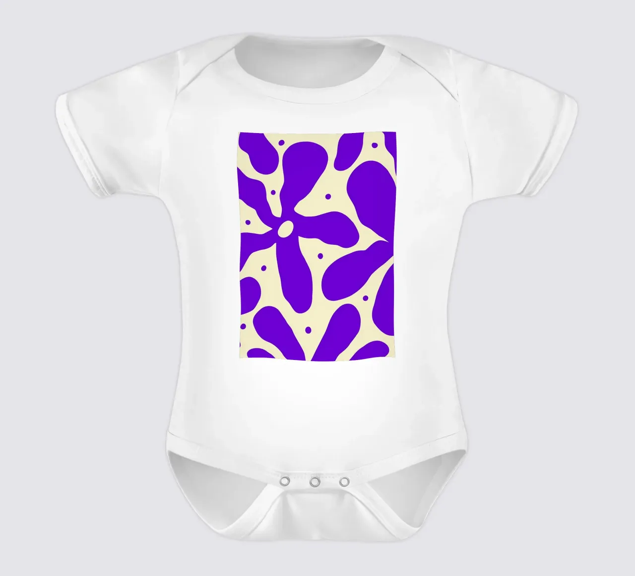Fiore retrò minimalista 02 body neonato maniche corte da diedrich