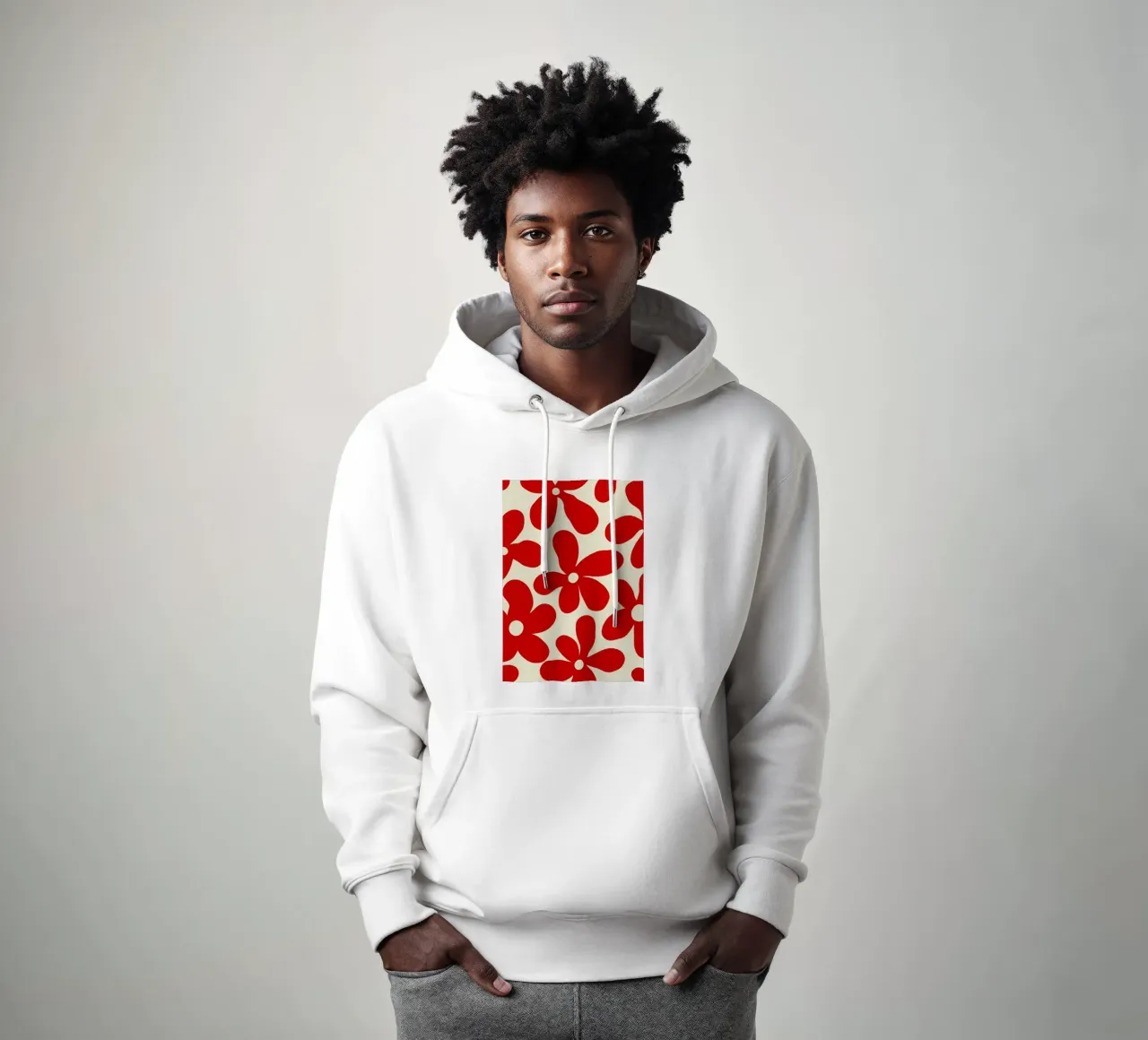 Fiore retrò minimalista 01 felpa con cappuccio da diedrich