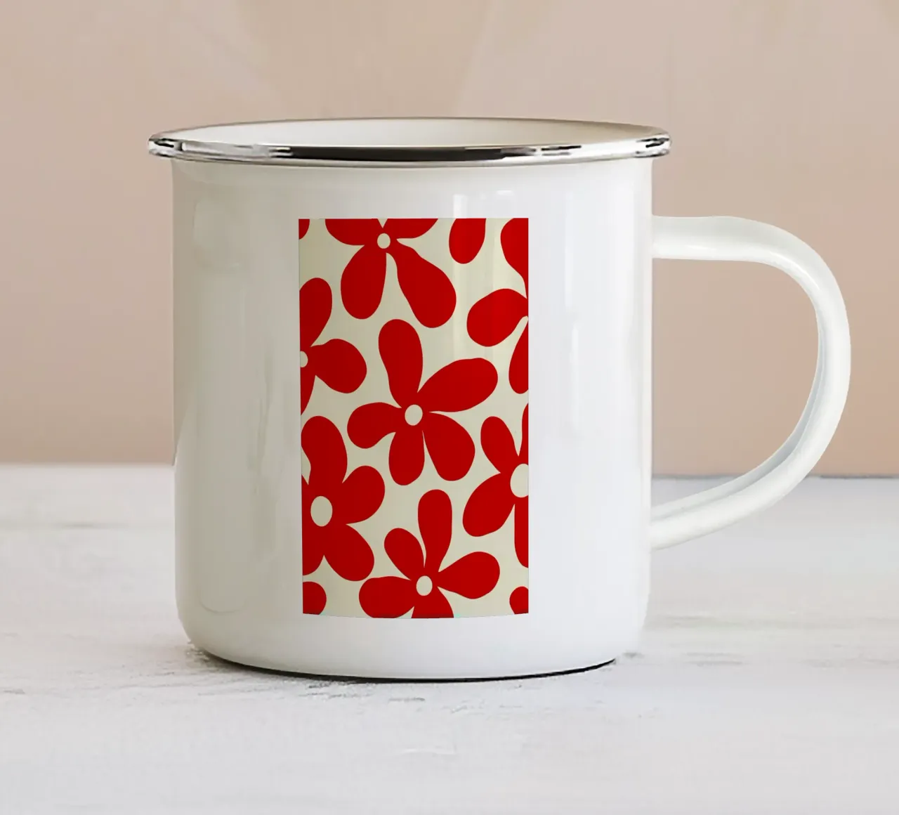 Fiore retrò minimalista 01 tazza in smalto da diedrich