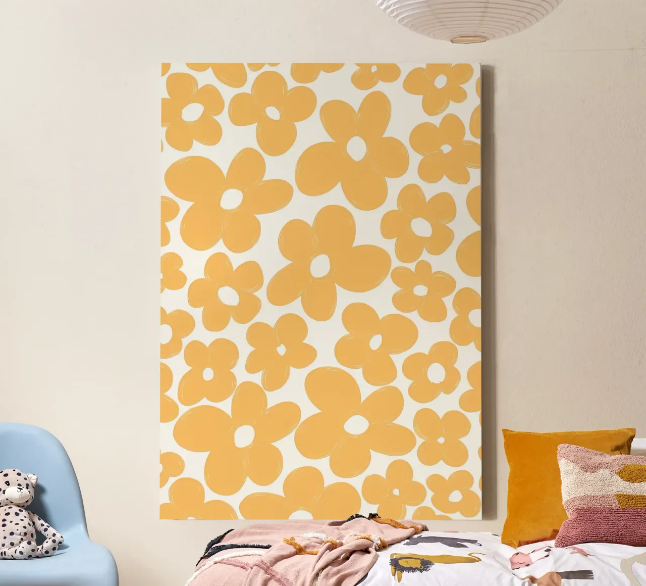 Fiori retrò 1 tela con Cornice a cassetta da diedrich