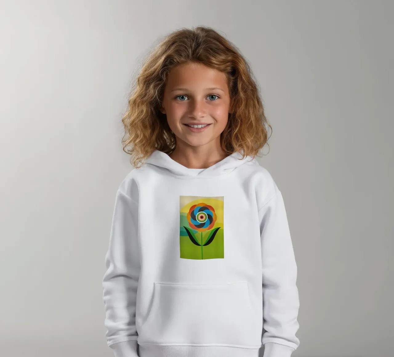 Grande fiore retrò felpa bambino con cappuccio da diedrich