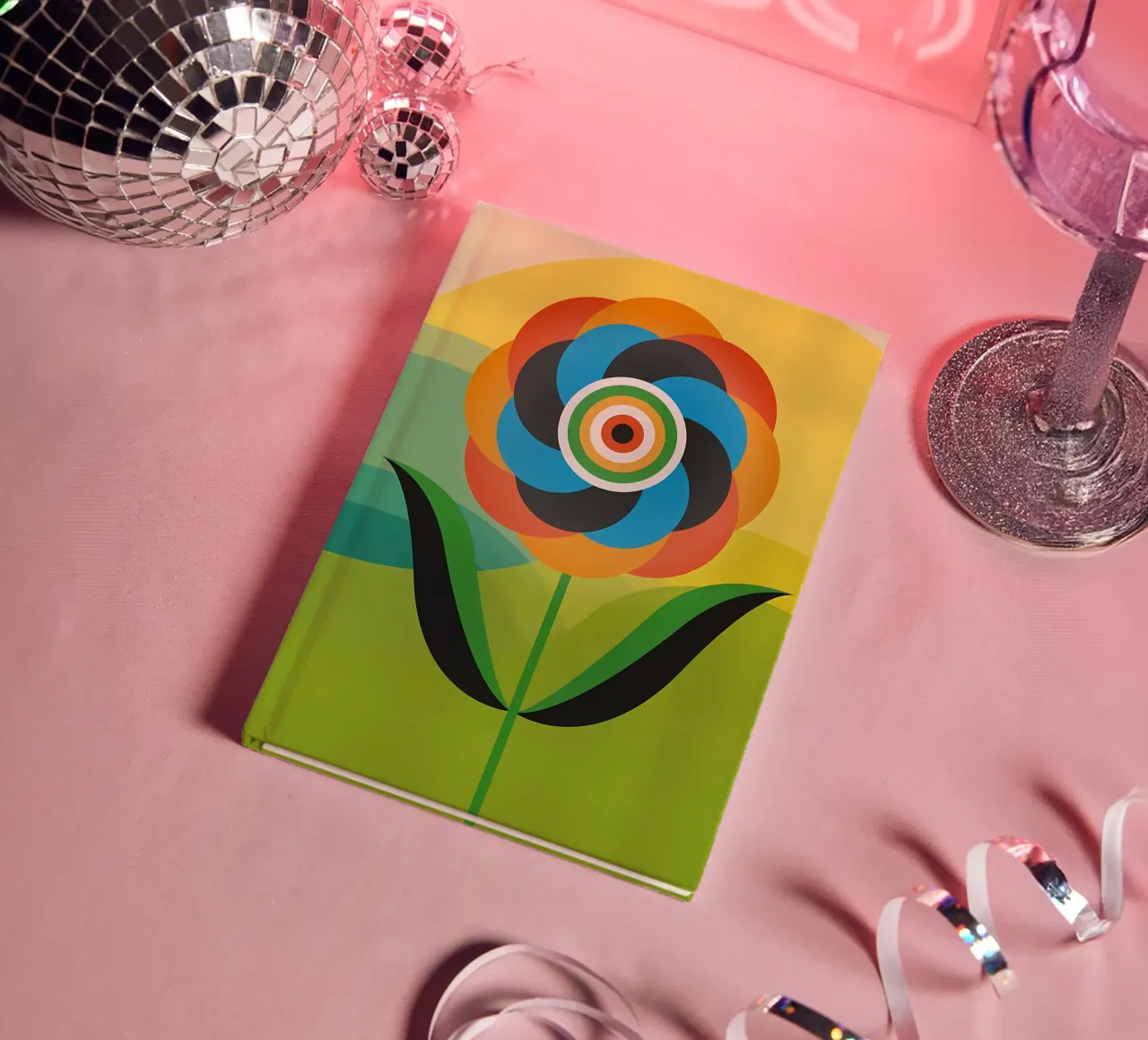 Big Retro Flower notebook by diedrich