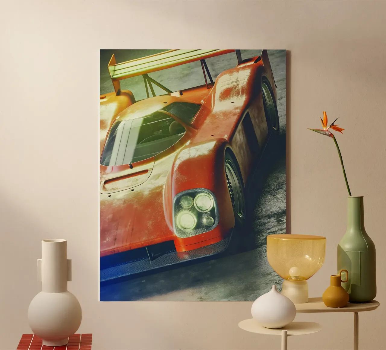 Auto da corsa rossa tela con Cornice a cassetta da CAR EDITION