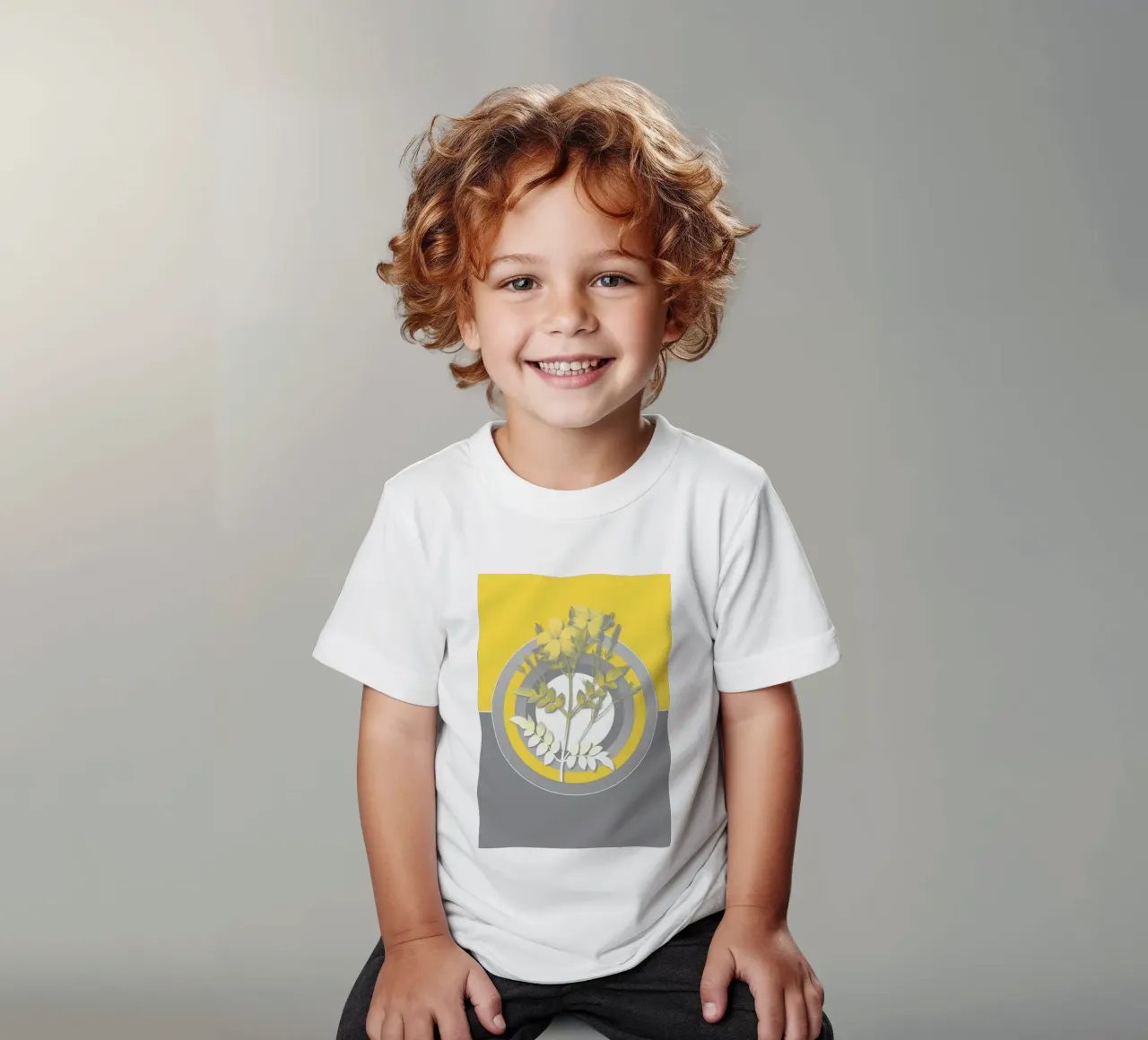 Ultimo fiore grigio retrò t-shirt bambini da diedrich