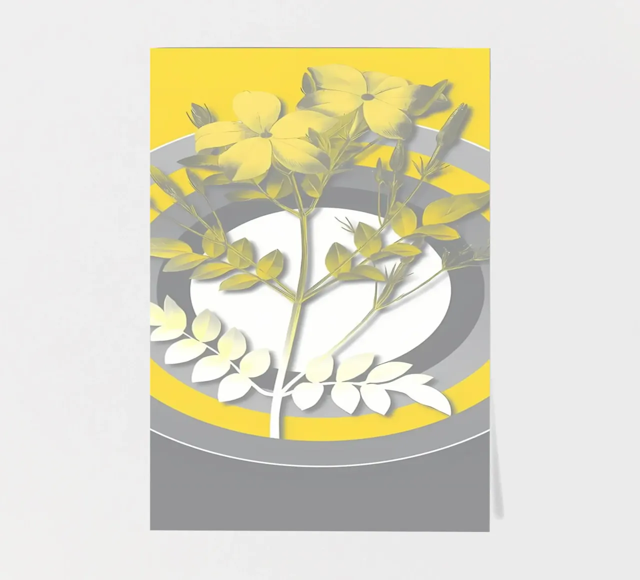 Ultimo fiore grigio retrò foglio adesivo da diedrich