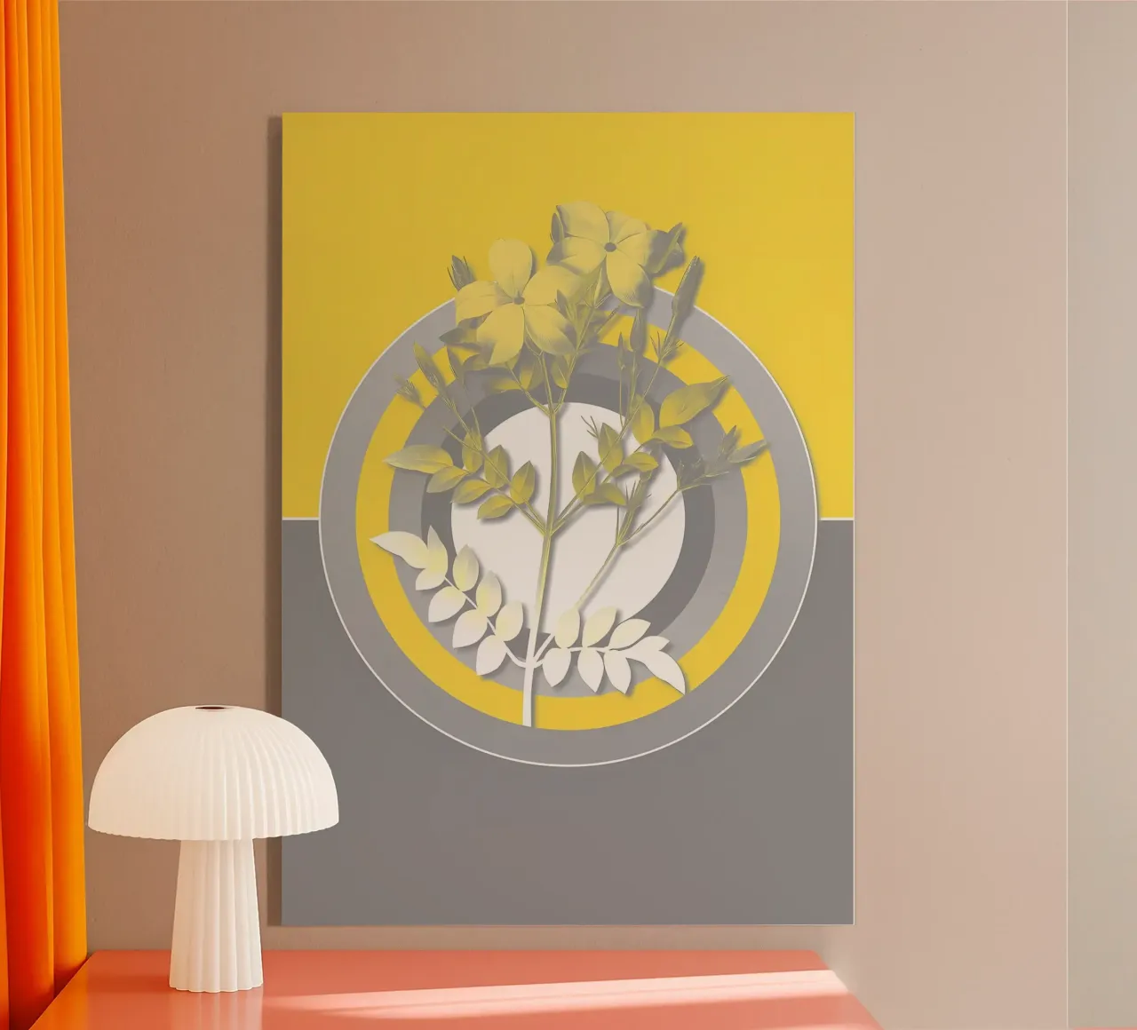 Ultimo fiore grigio retrò plexiglass da diedrich