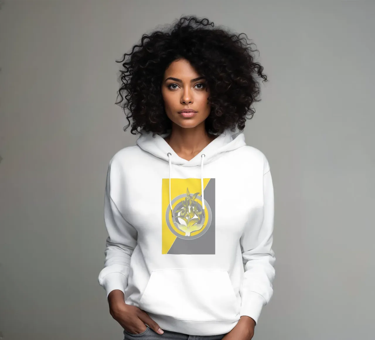 Ultimate Gray Retro Flower hoodie by diedrich