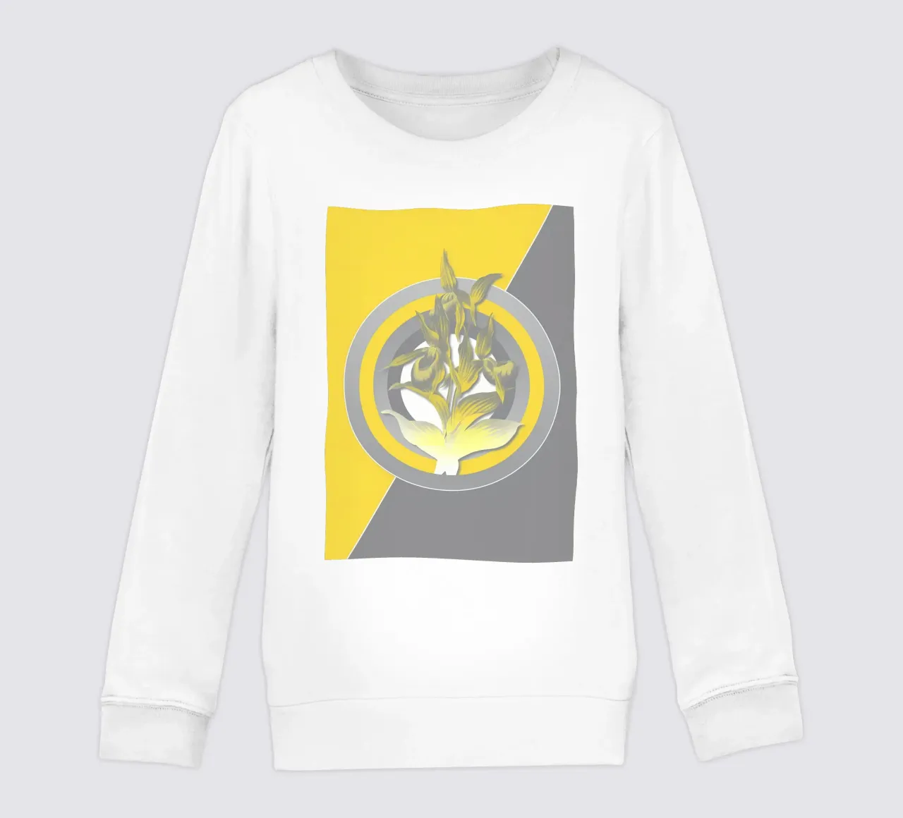 Ultimate Gray Retro Flower kids sweatshirt by diedrich