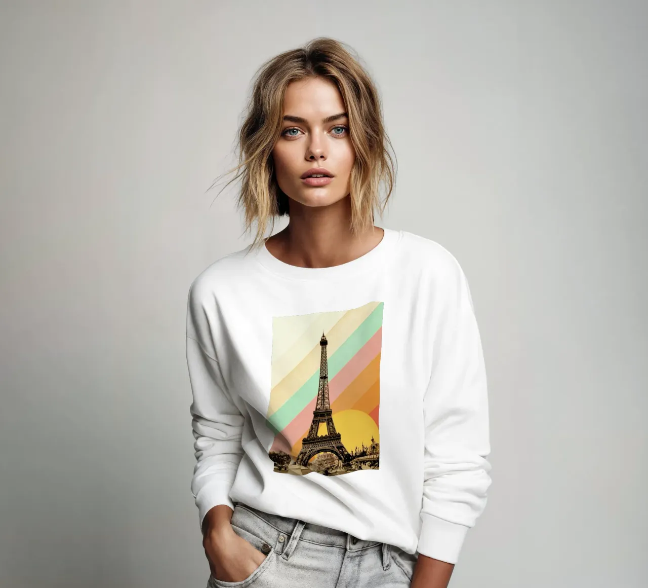 Eiffel Tower Rainbow Sweatshirt von Florent Bodart