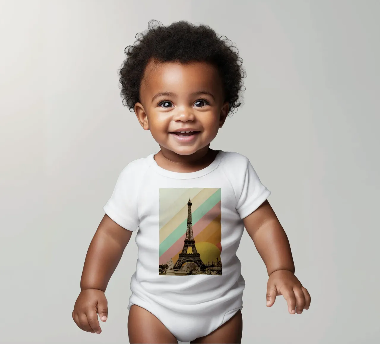 Eiffel Tower Rainbow body neonato maniche corte da Florent Bodart