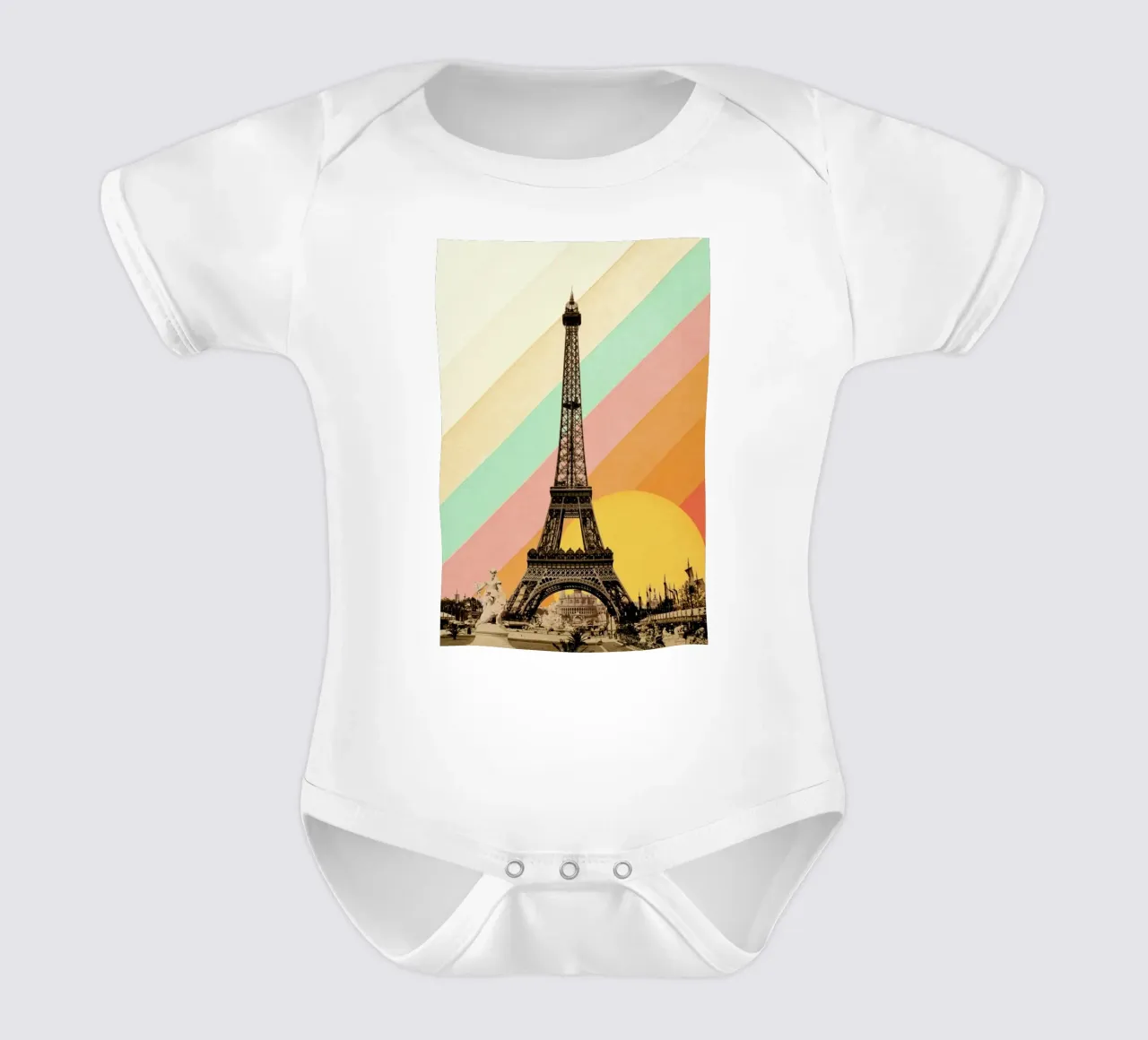Eiffel Tower Rainbow body neonato maniche corte da Florent Bodart