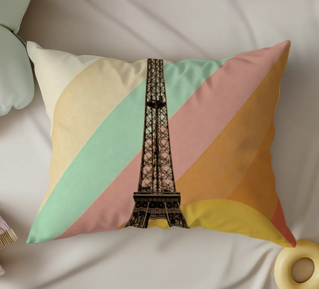 Eiffel Tower Rainbow cuscino da Florent Bodart