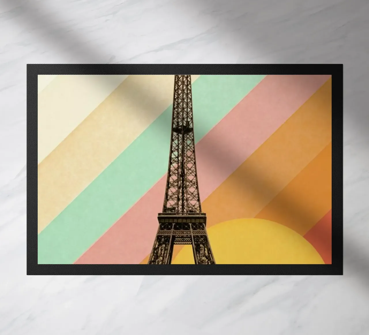 Eiffel Tower Rainbow Fußmatte von Florent Bodart
