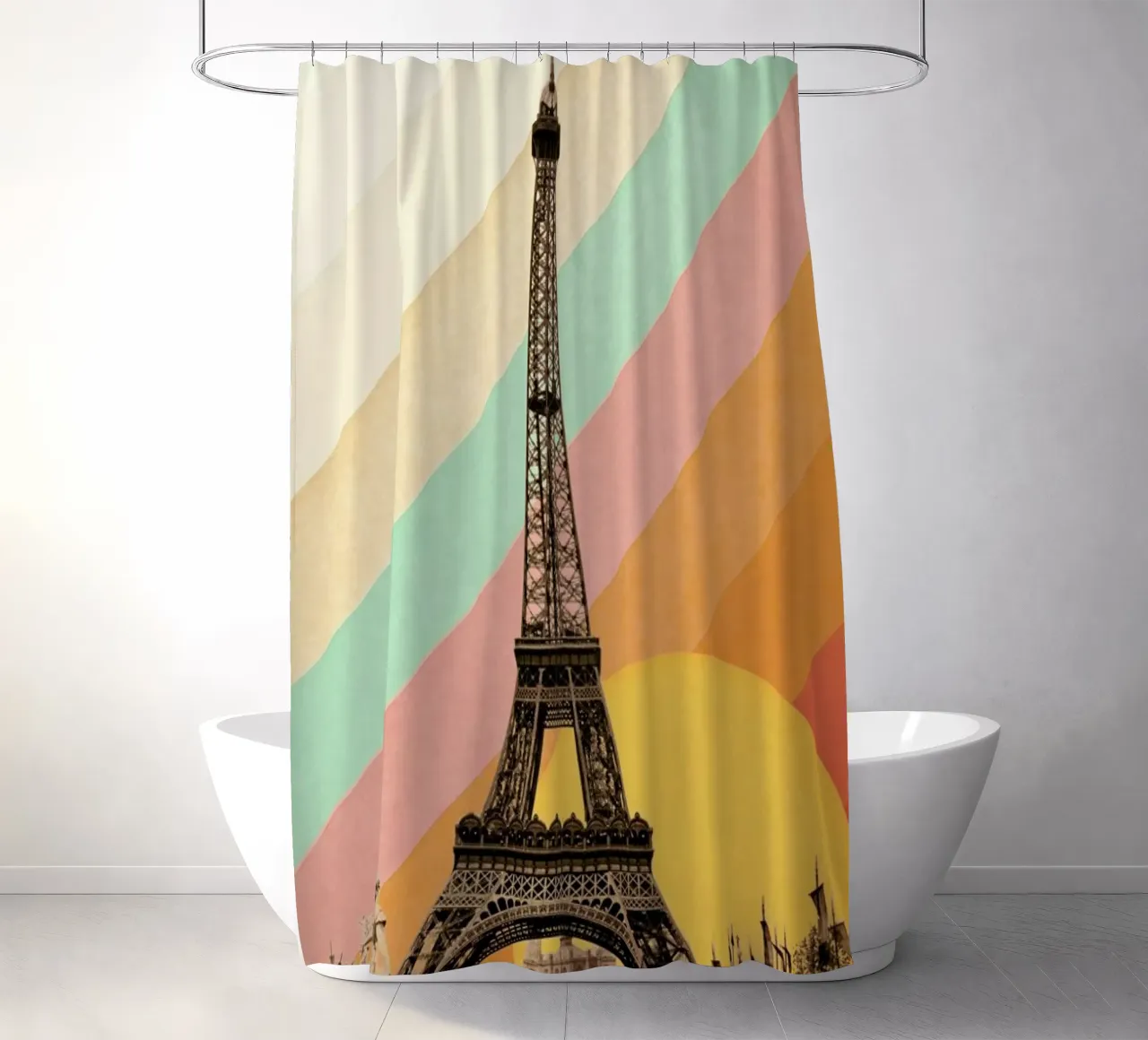 Eiffel Tower Rainbow tenda da doccia da Florent Bodart