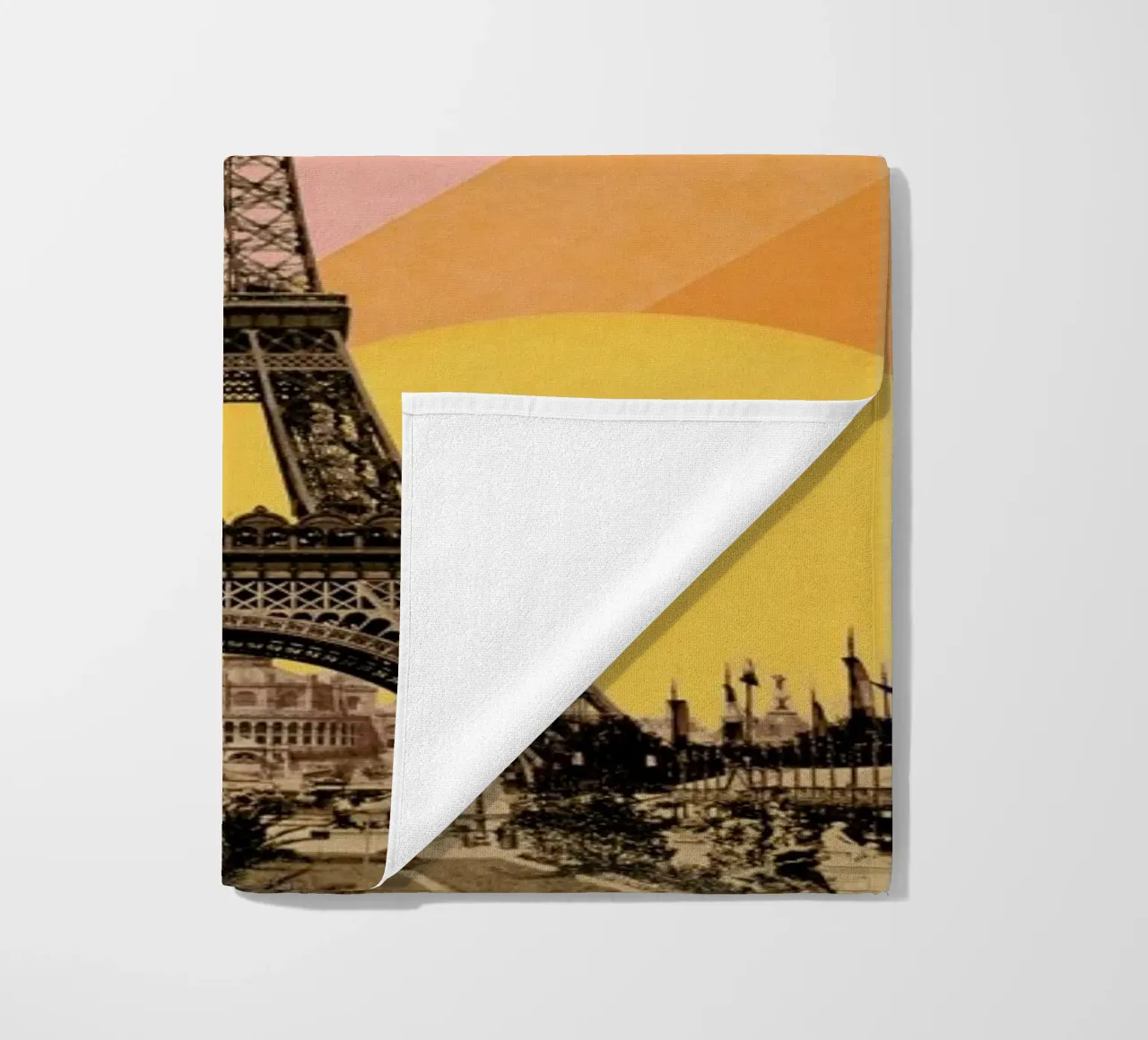 Eiffel Tower Rainbow beach towel by Florent Bodart