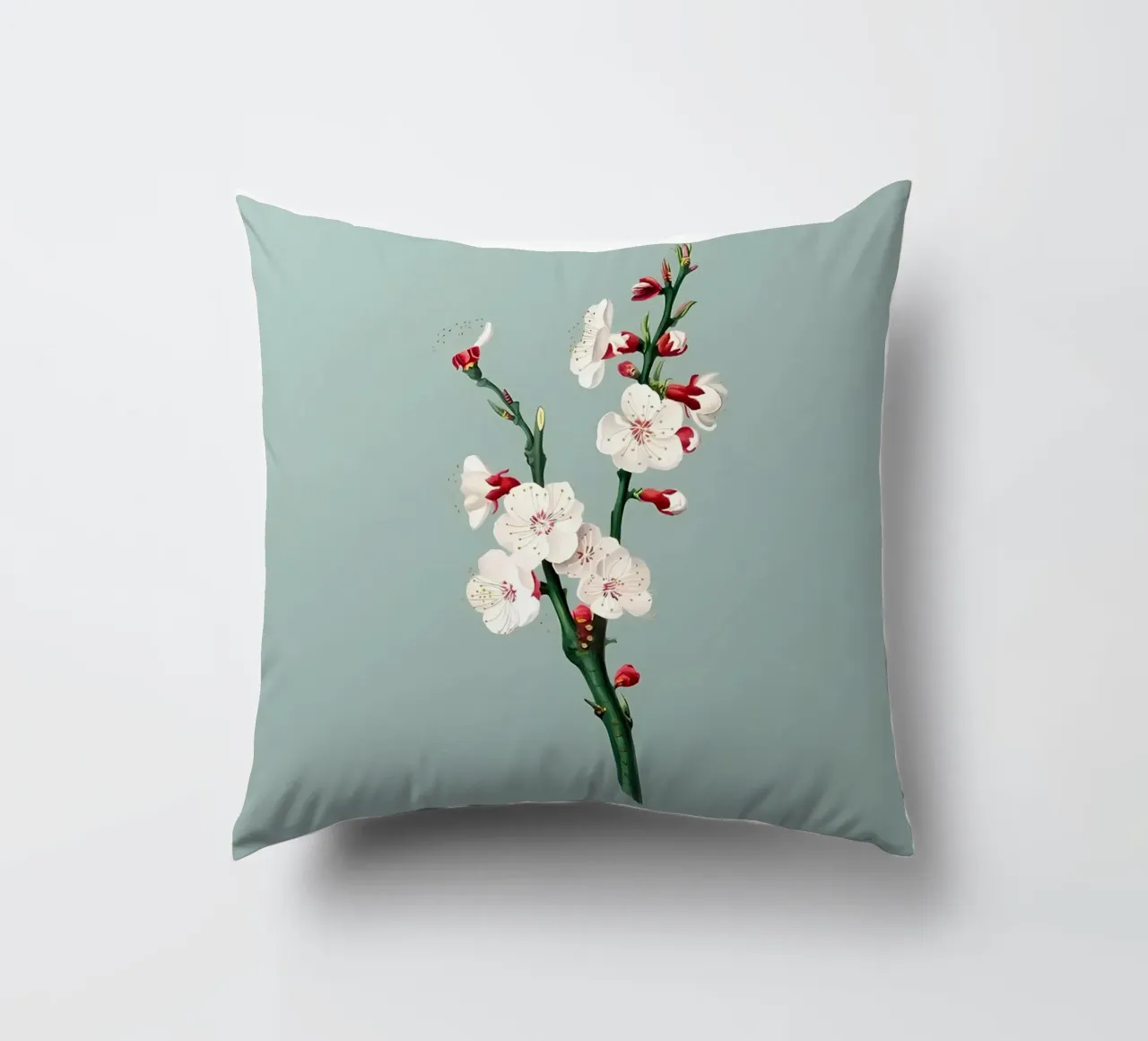 Retro Flower Illustration decorative cushion by diedrich