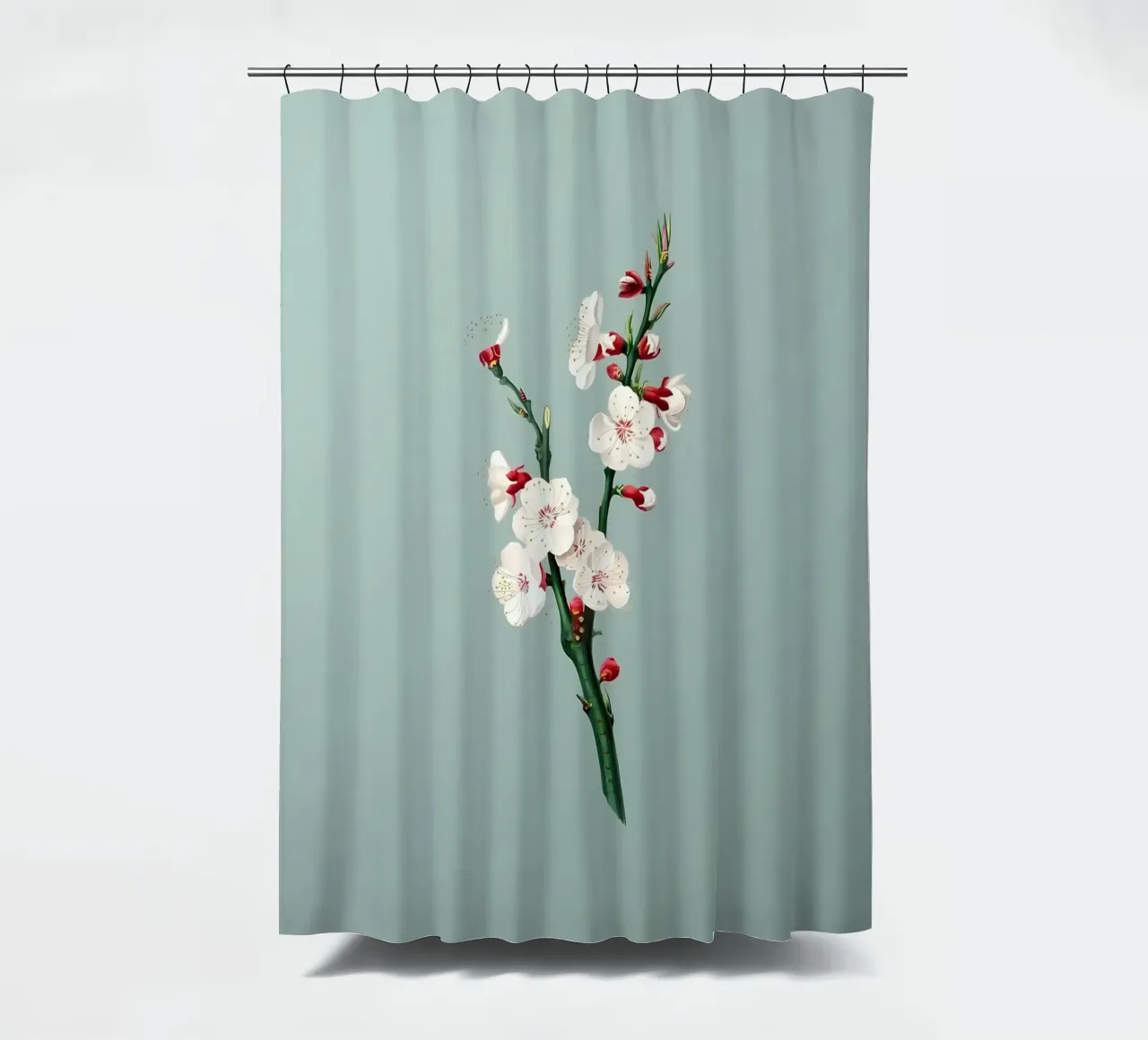 Retro Flower Illustration shower curtain by diedrich