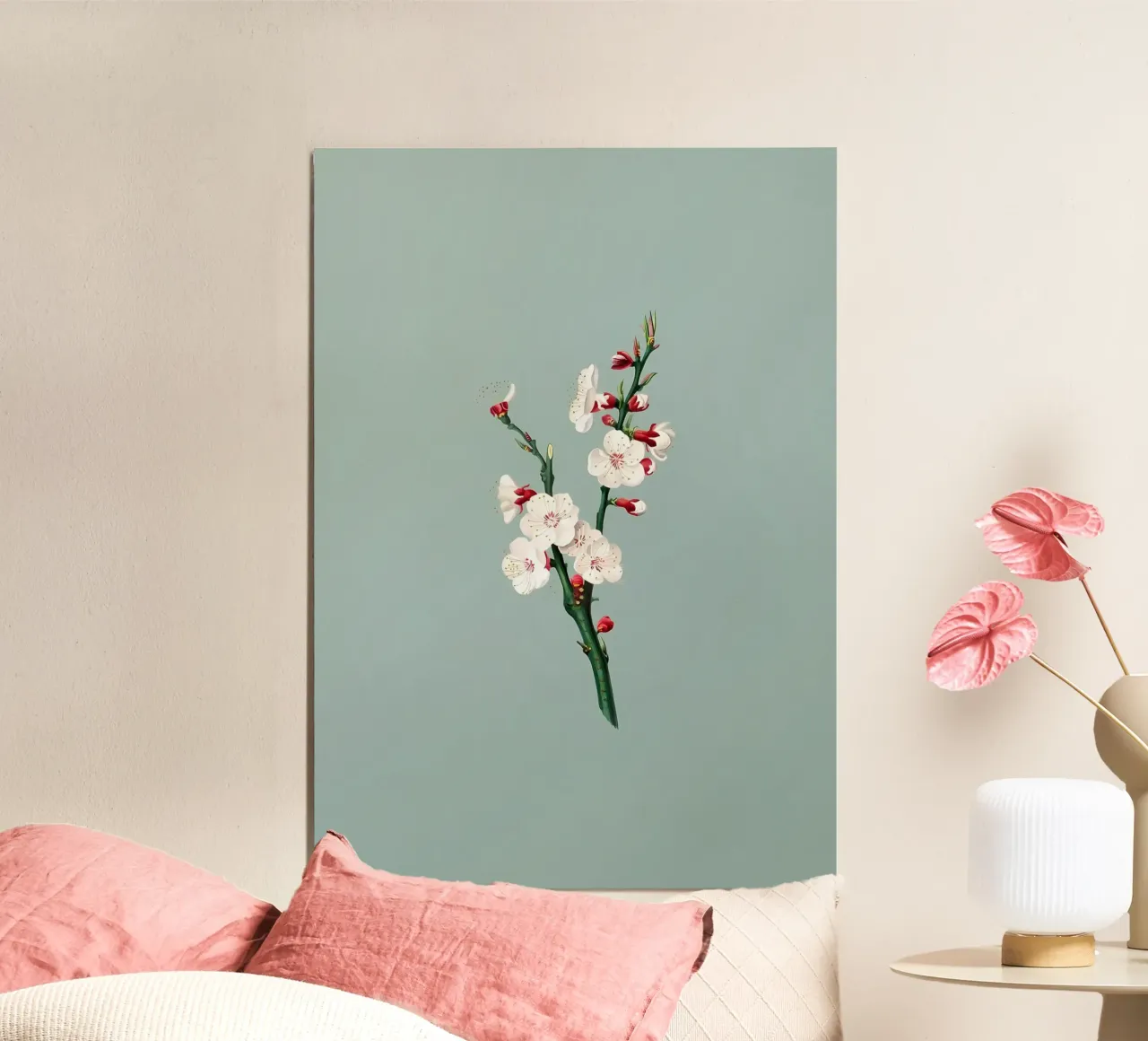 Illustrazione di fiori retrò alluminio dibond da diedrich