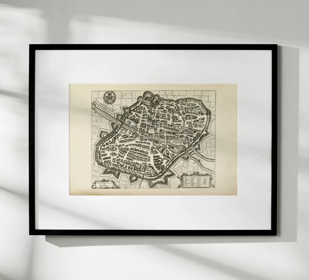 Nürnberg, Germany, 1695-1728 poster con telaio in legno da Artokoloro Quint Lox Ltd