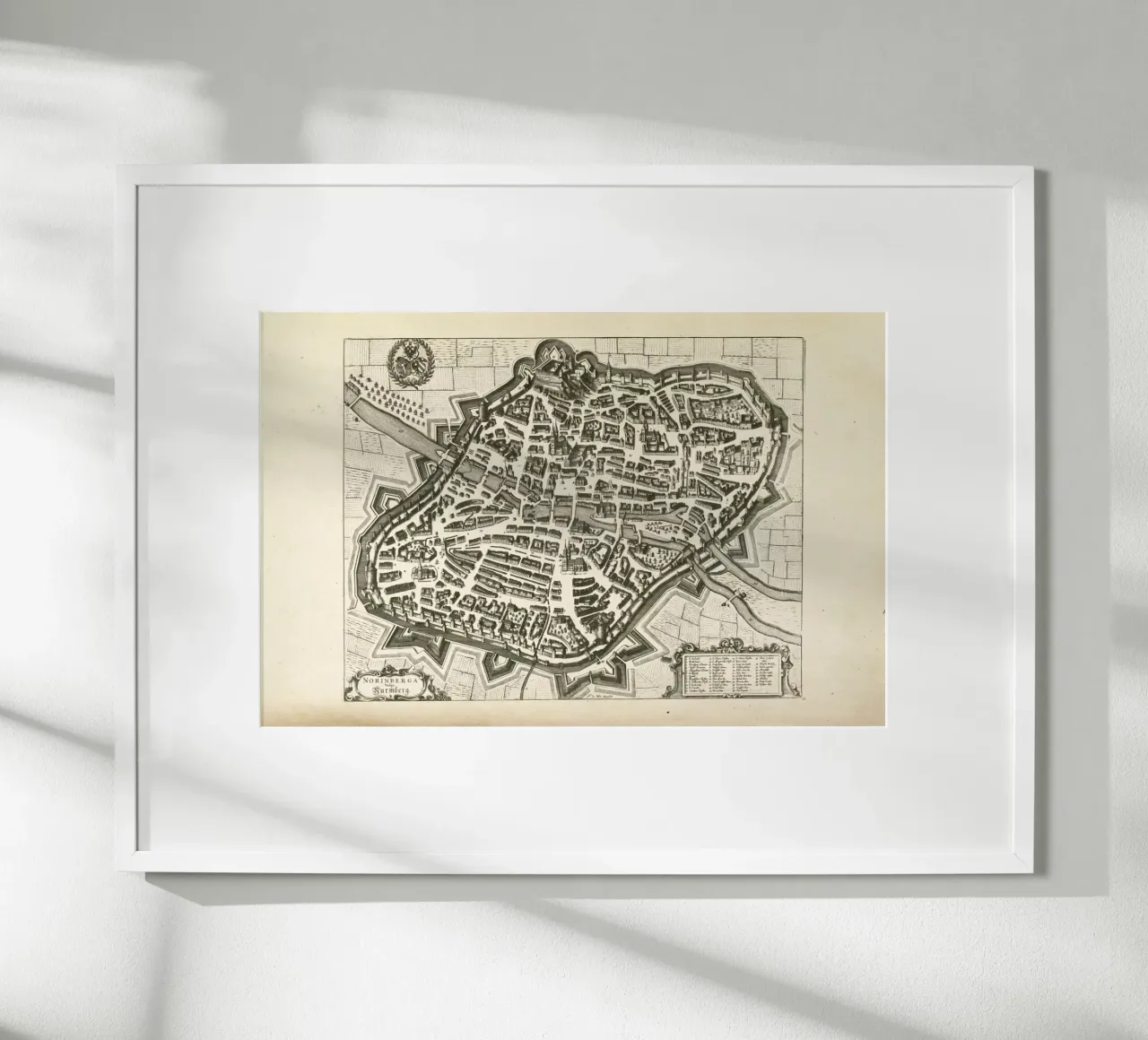 Nürnberg, Germany, 1695-1728 poster con telaio in legno da Artokoloro Quint Lox Ltd