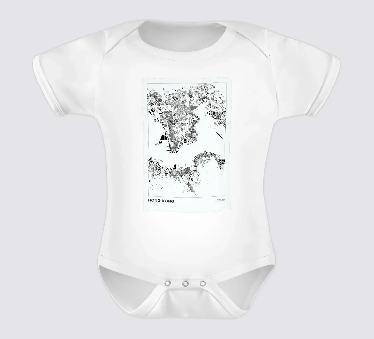 Hong Kong body neonato maniche corte da The Cartography Collection