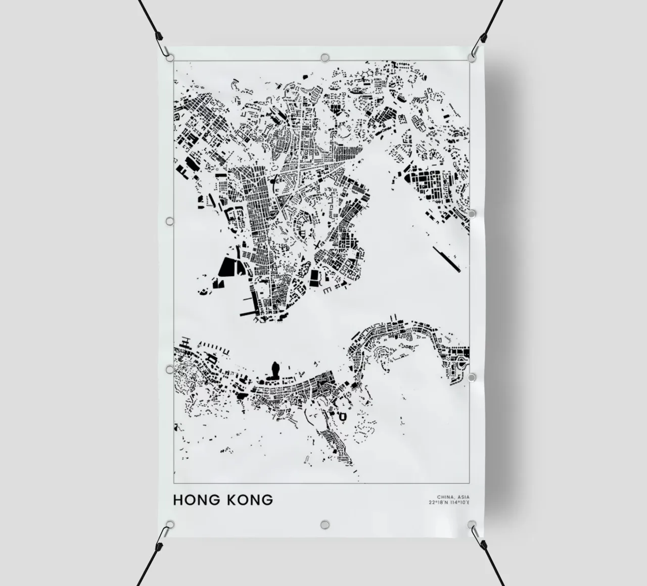 Hong Kong telo in pvc da The Cartography Collection