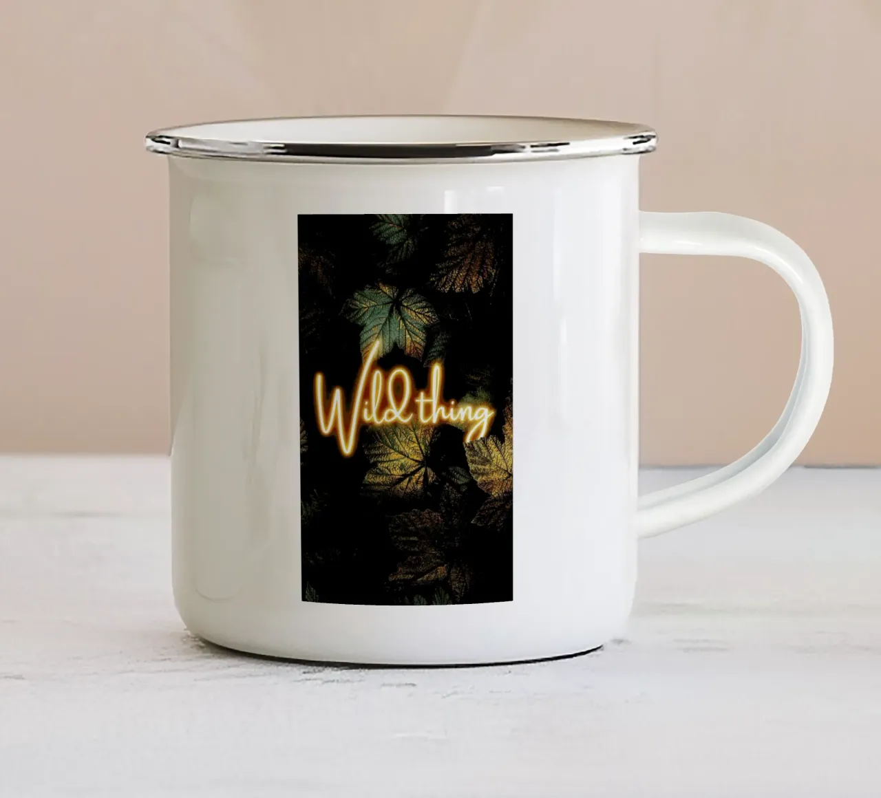 Wild Thing enamel mug by Elisabeth Fredriksson