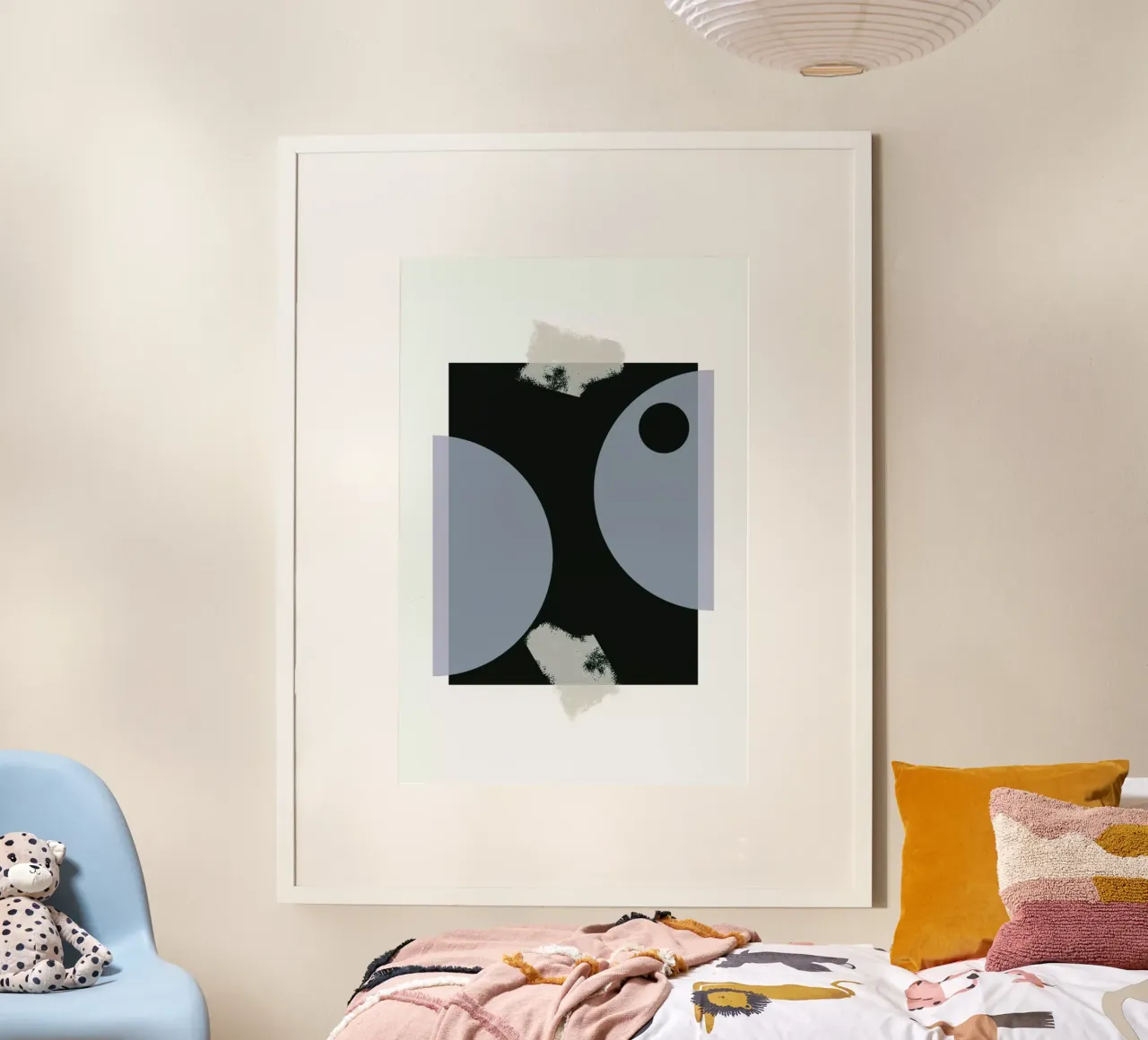 Blue & Green poster con telaio in legno da Nordic Creators
