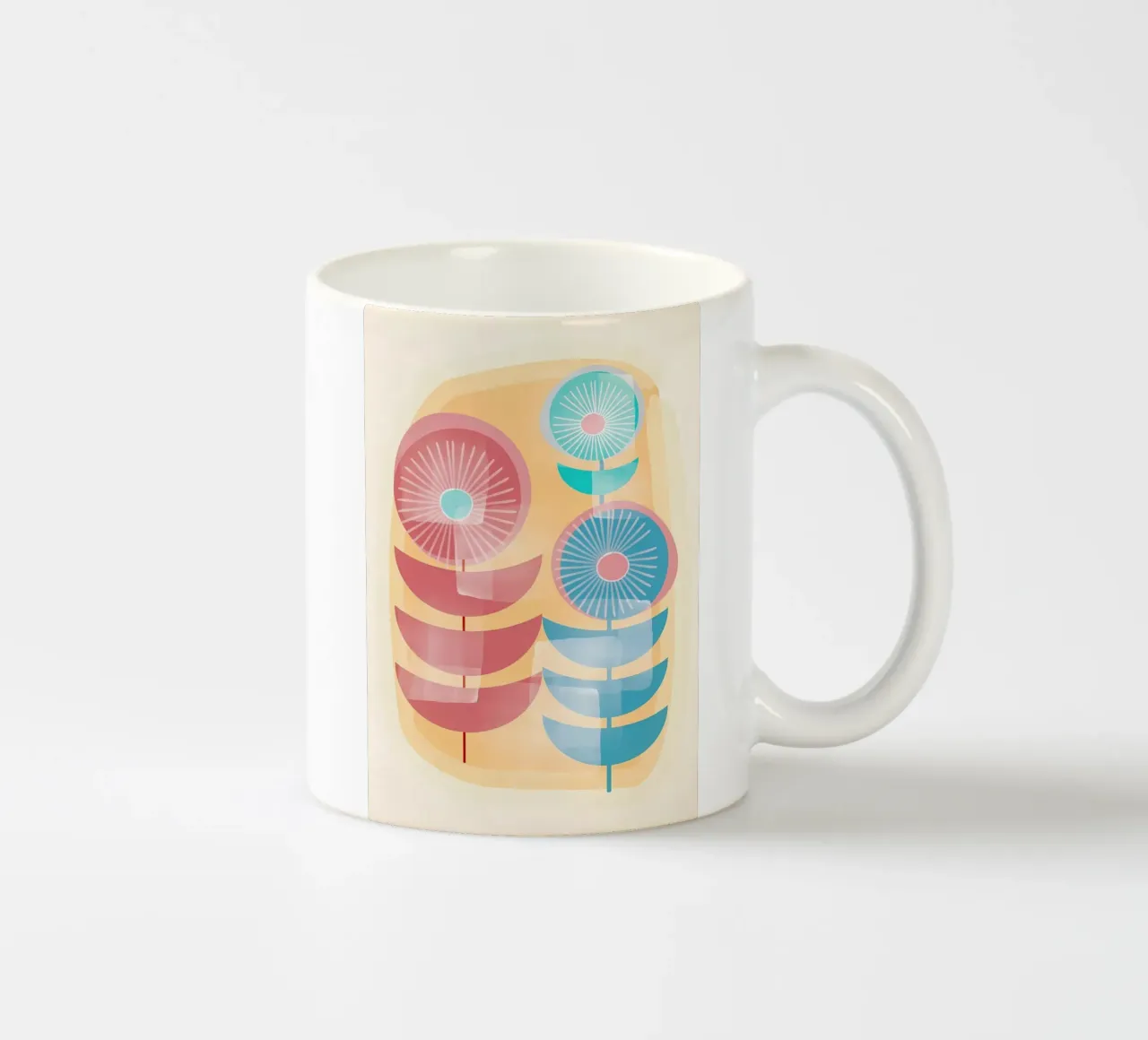 Tre fiori retrò tazza in ceramica da diedrich