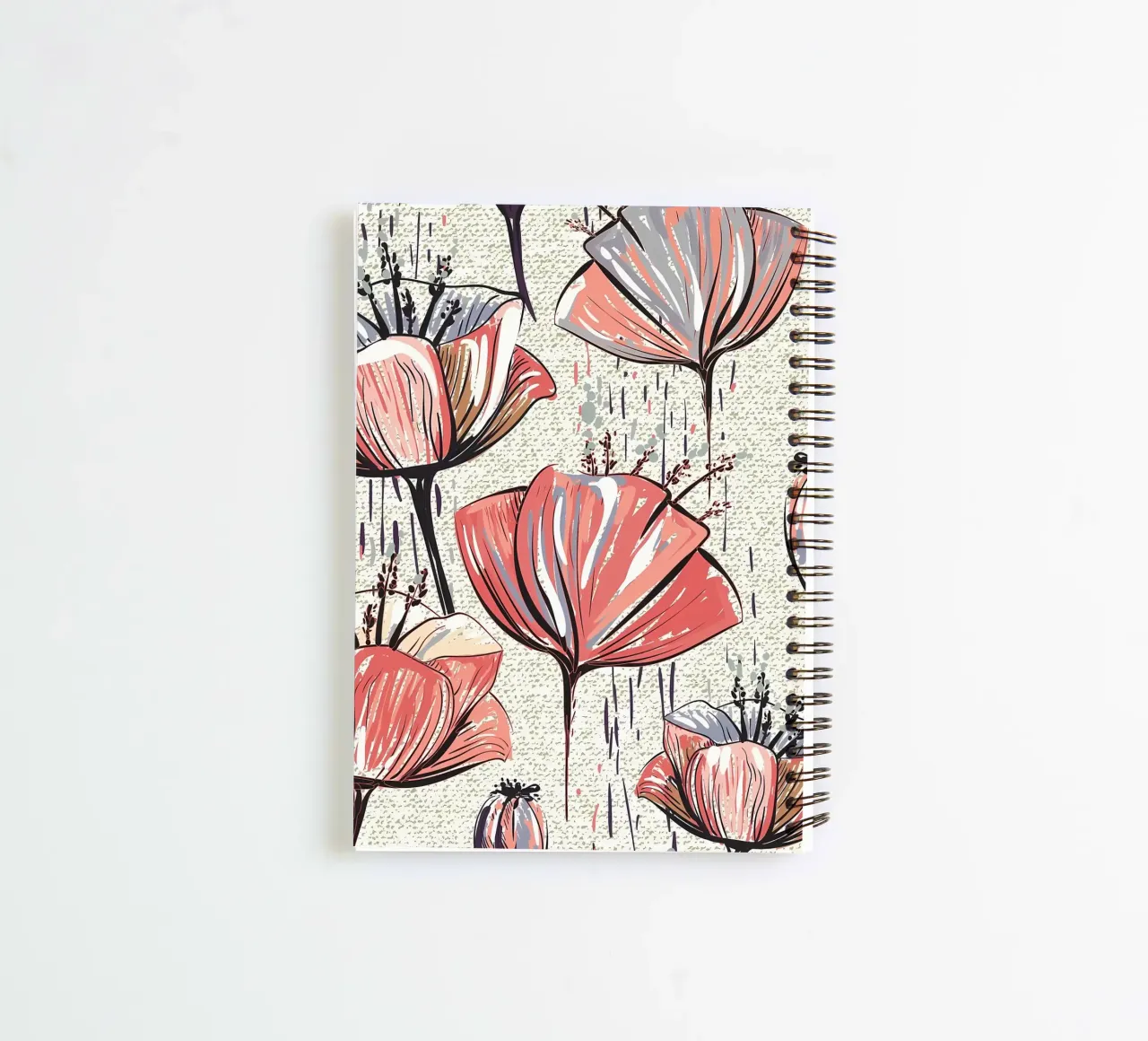 Retro Flower Pattern 05 spiral notebook by diedrich