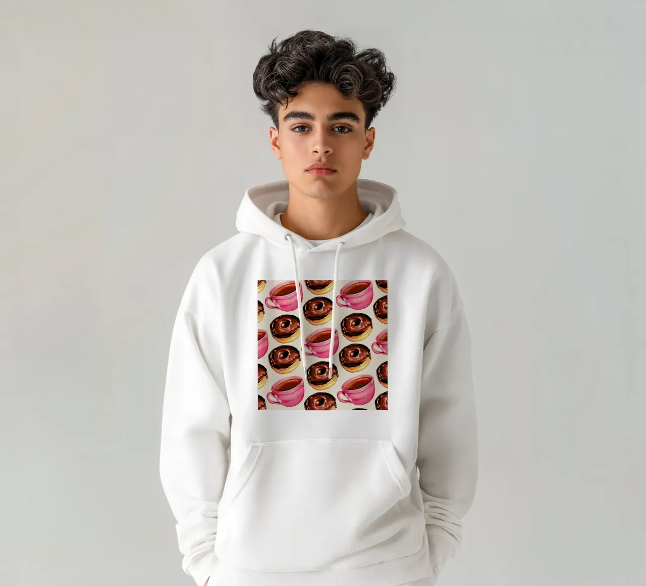 Coffee Patterns Coffee Chocolate felpa con cappuccio da Kelly Gilleran