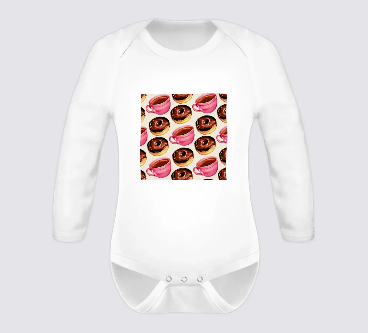 Coffee Patterns Coffee Chocolate body neonato maniche lunghe da Kelly Gilleran