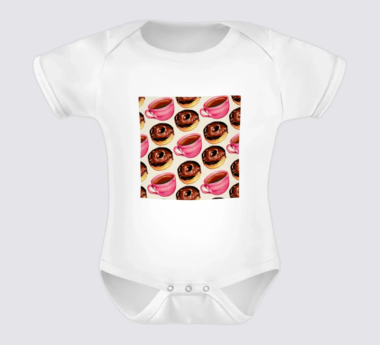 Coffee Patterns Coffee Chocolate body neonato maniche corte da Kelly Gilleran