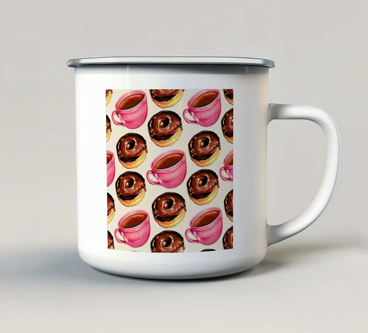 Coffee Patterns Coffee Chocolate taza de esmalte de Kelly Gilleran