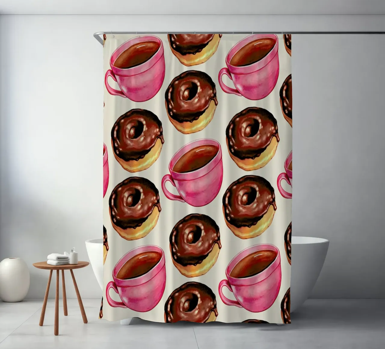 Coffee Patterns Coffee Chocolate tenda da doccia da Kelly Gilleran