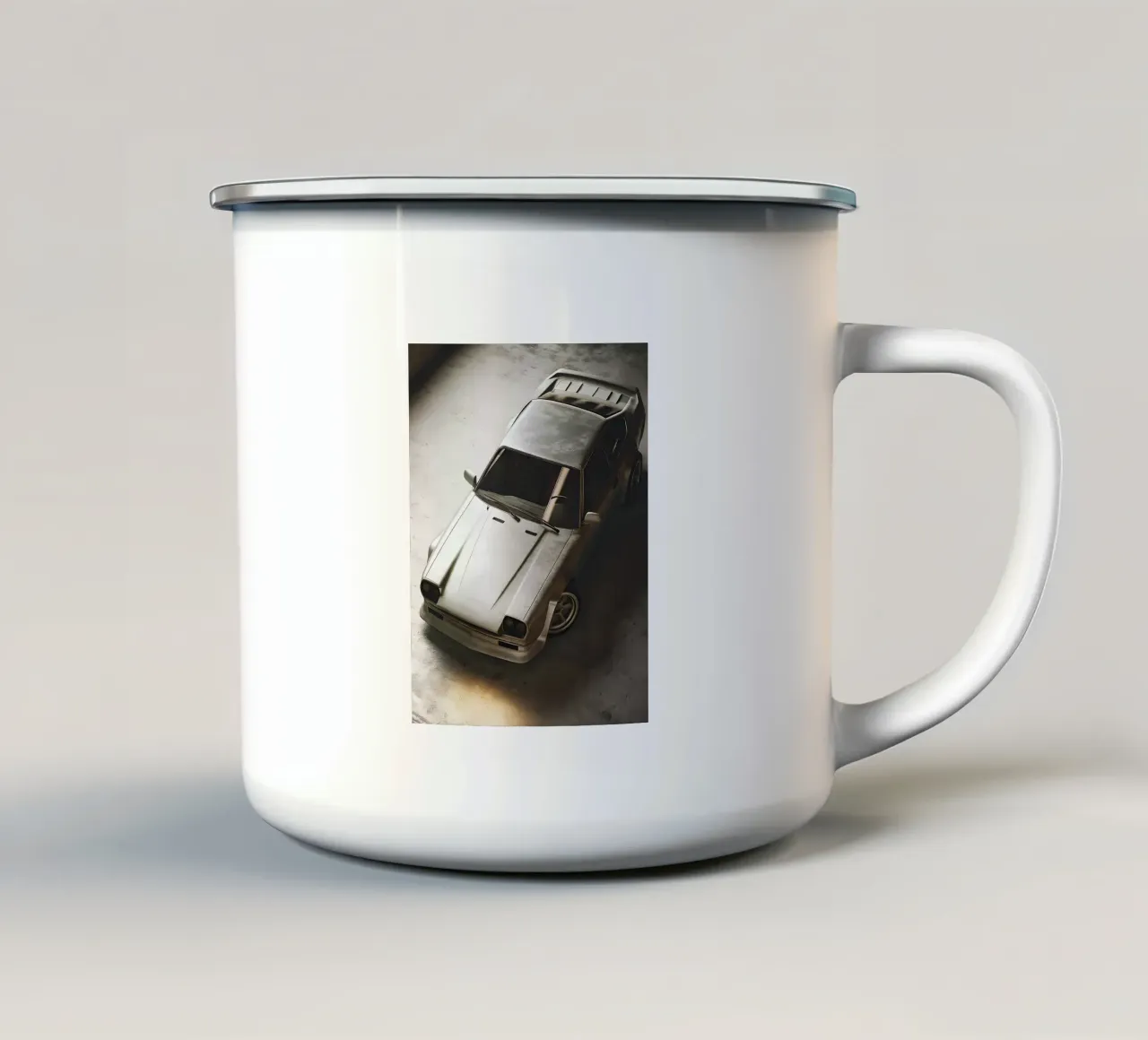 Auto in stile monocromatico tazza in smalto da CAR EDITION