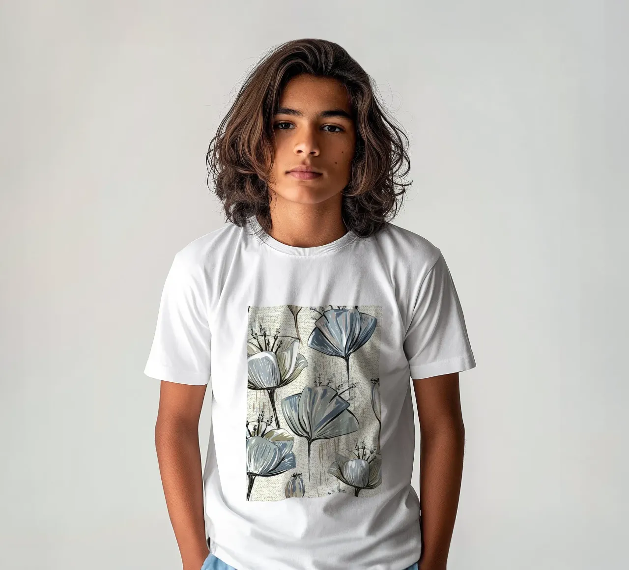 Motif rétro de fleurs 04 t-shirt enfant de diedrich