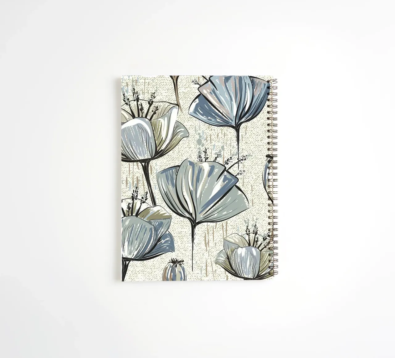 Retro Flower Pattern 04 spiral notebook by diedrich
