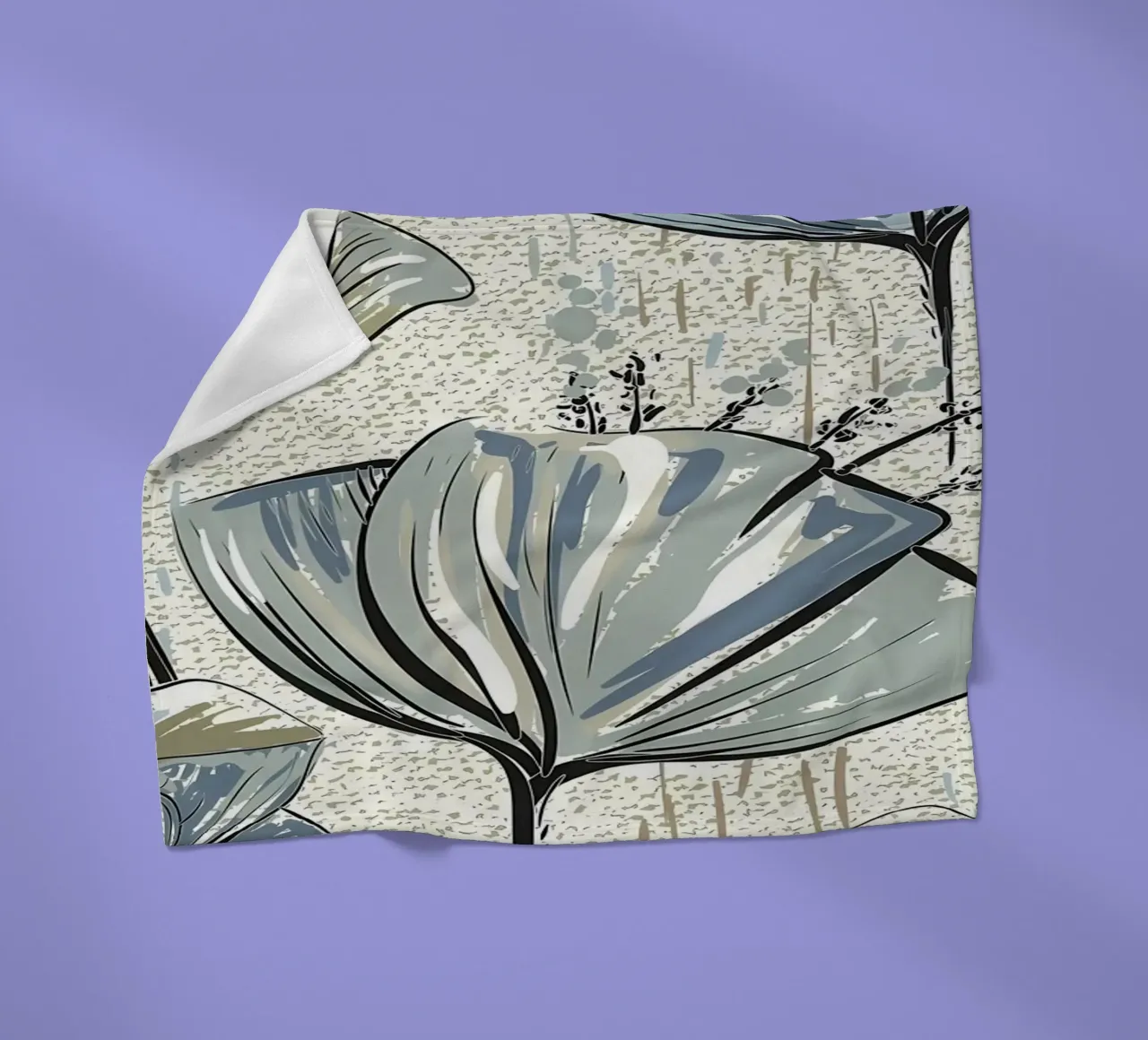 Retro Flower Pattern 04 fleece blanket by diedrich