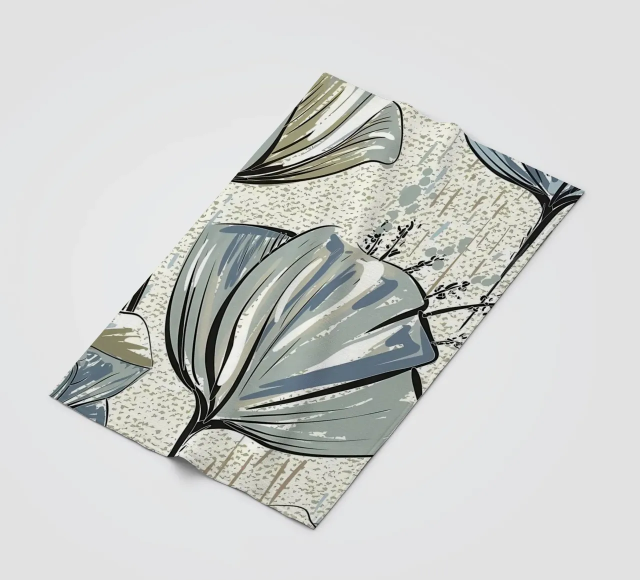 Retro Flower Pattern 04 fleece blanket by diedrich