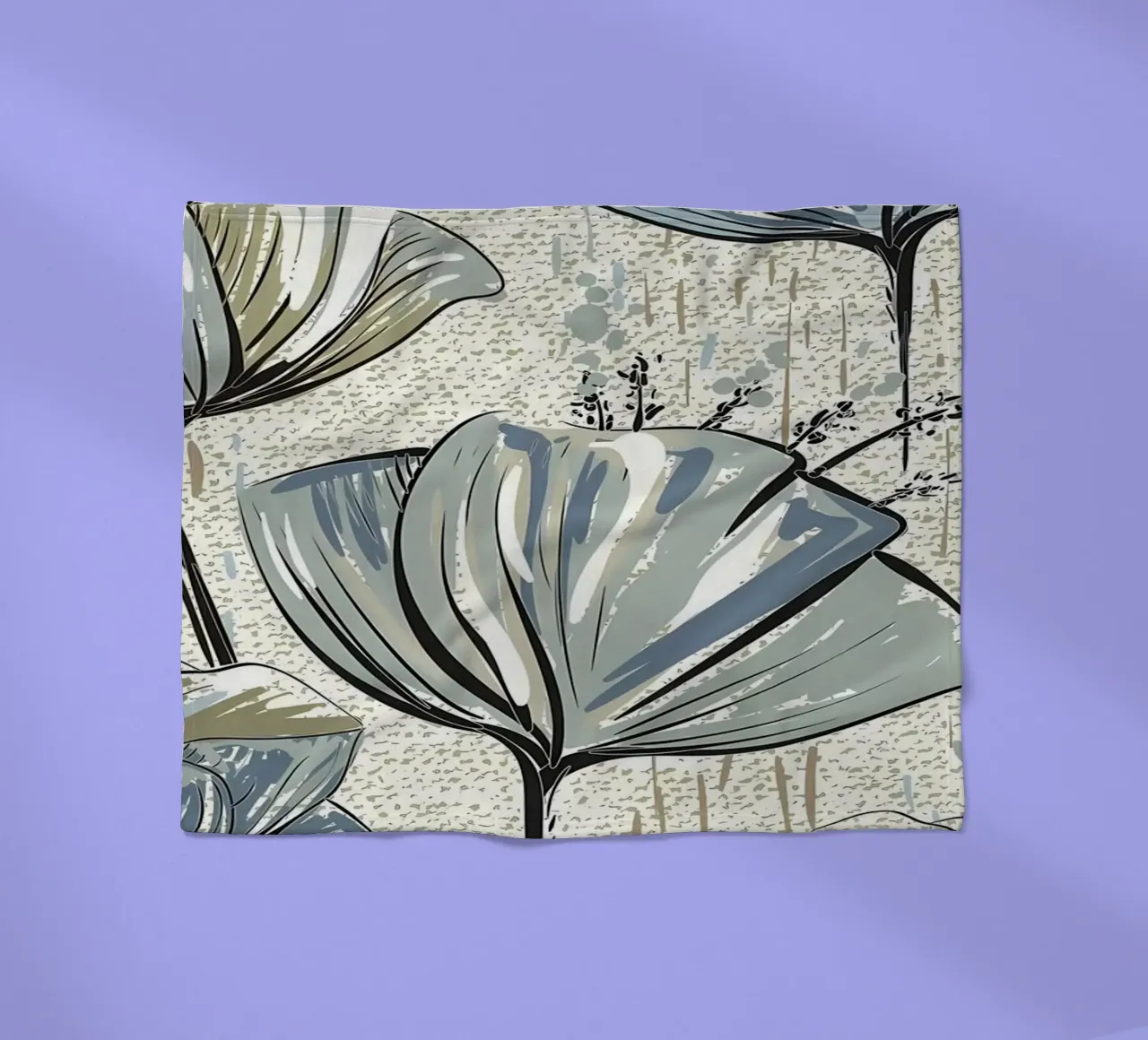 Retro Flower Pattern 04 fleece blanket by diedrich