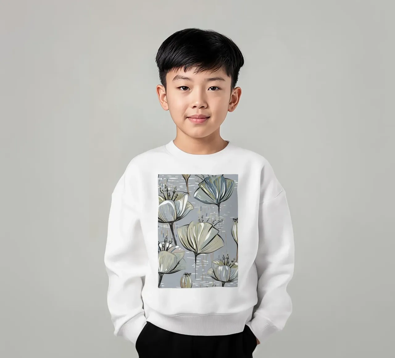 Retro Flower Pattern 03 kids sweatshirt by diedrich