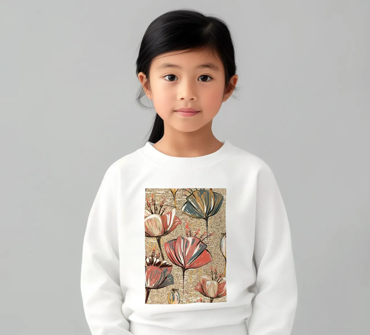 Retro Flower Pattern 02 kids sweatshirt by diedrich