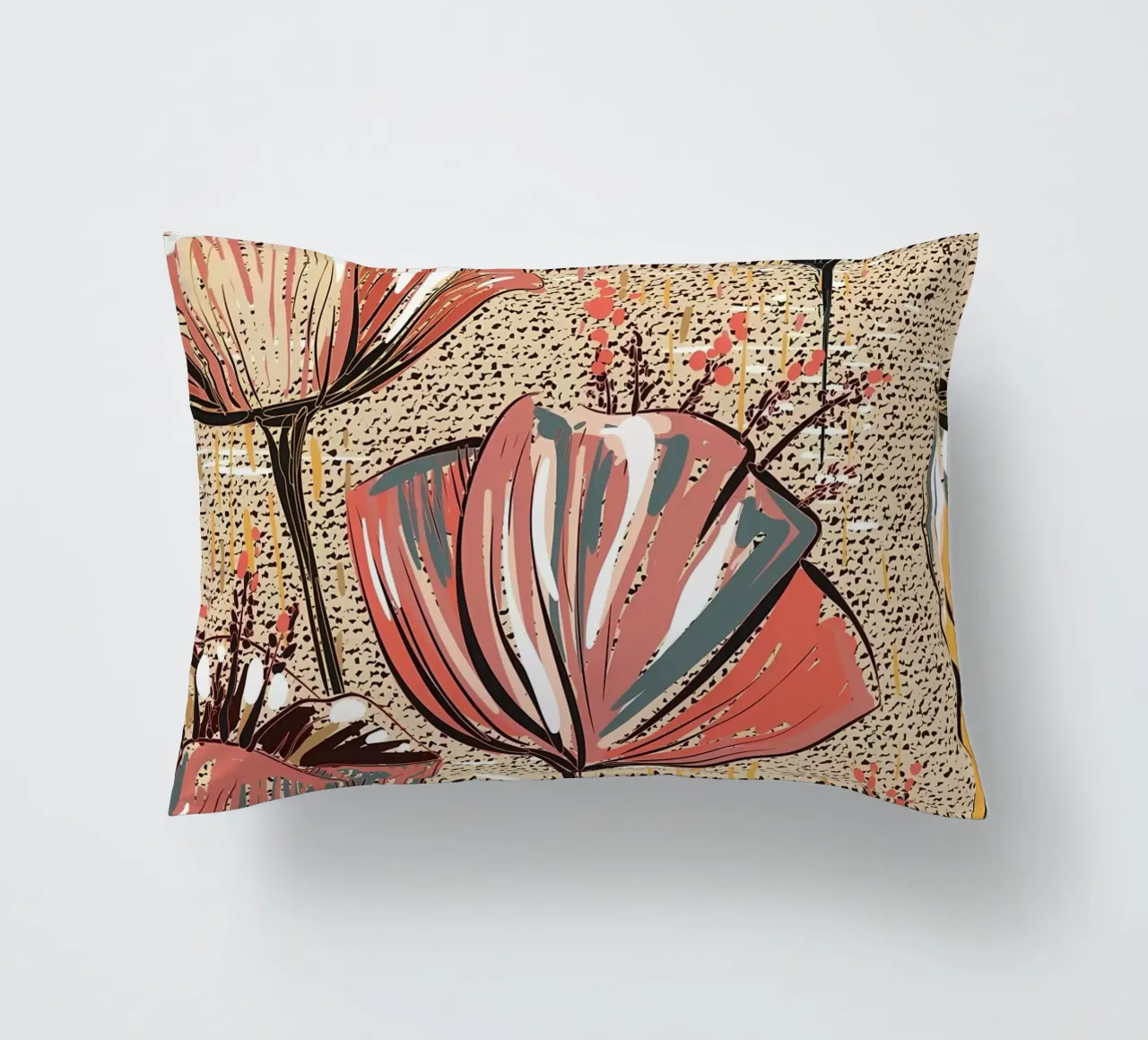 Retro Flower Pattern 02 decorative cushion by diedrich